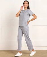grey plain  night suit premium fabric for girls and woman - M.H fashion